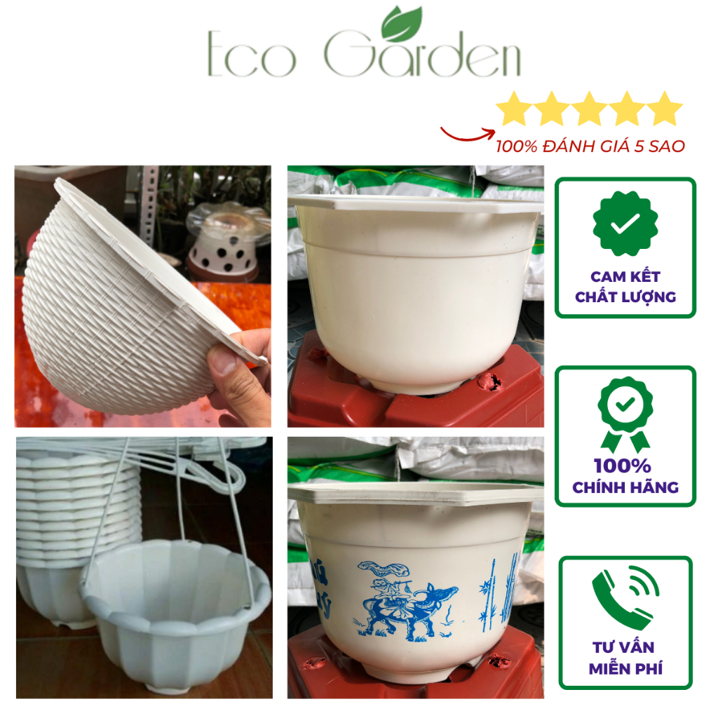 5 cái Chậu nhựa treo trồng cây có móc nhiều mẫu mã
