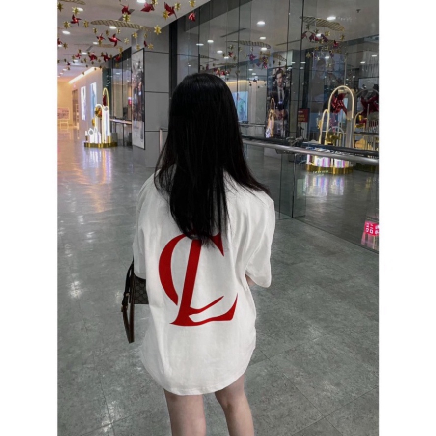 Áo phông tay lỡ Louboutin Unisex đẹp, áo thun đôi nam nữ Mikenco cổ tròn cotton 3158 co giãn 4 chiều màu đen trắng AT6 | BigBuy360 - bigbuy360.vn