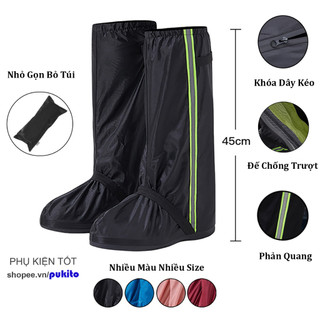 Ủng bọc giày đi mưa chất liệu dù đế dày chống trượt rain boots