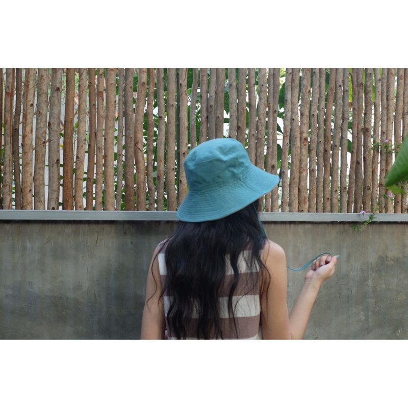 RUỘNG HOA-NÓN LINEN RỘNG VÀNH CỘT DÂY