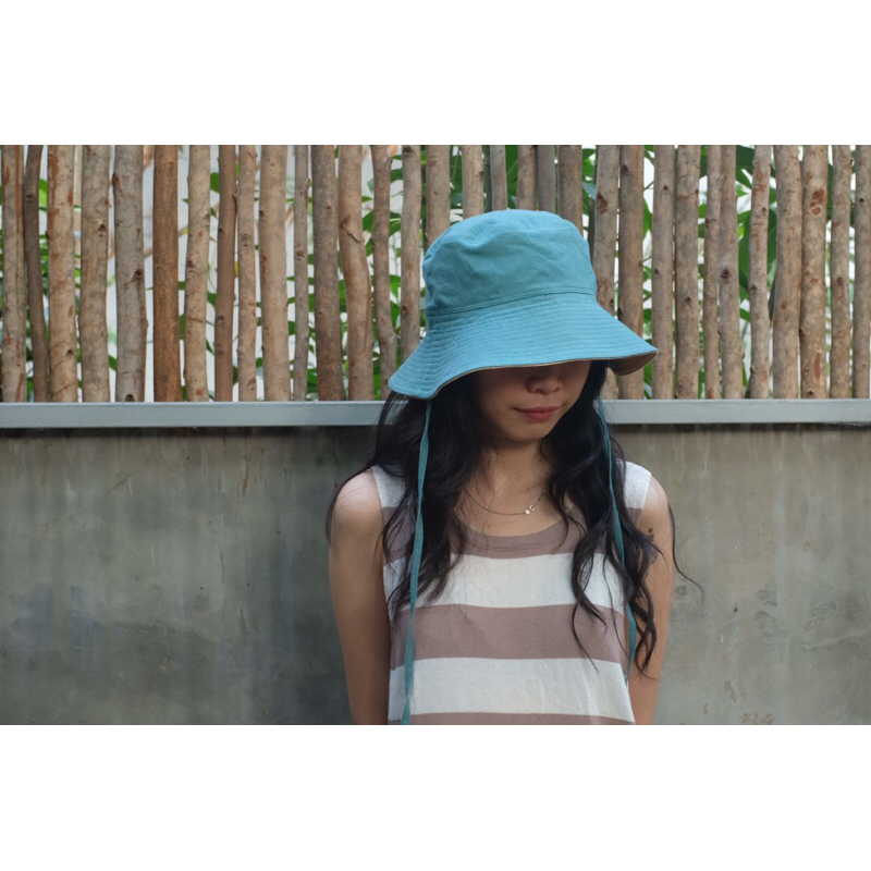 RUỘNG HOA-NÓN LINEN RỘNG VÀNH CỘT DÂY