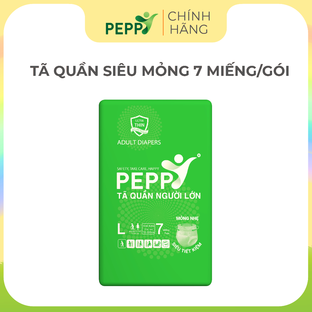 Tã, bỉm quần người lớn KERRY/PEPPY Mỏng nhẹ Size L7 (7 miếng/gói)