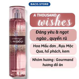 body mist A thousand wishes 236ml Xịt Thơm toàn thân Hương Thơm ngọt ngào, Cá Tính
