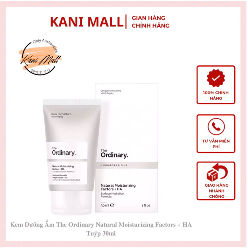 Kem dưỡng The Ordinary cấp ẩm phục hồi da Natural Moisturizing Factor + HA Lành tính 30ml