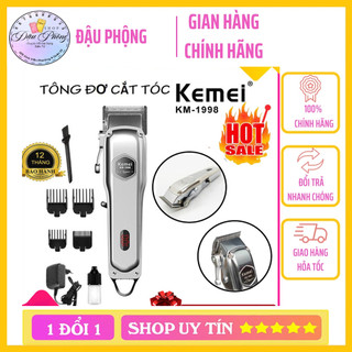 Tông Đơ Cắt Tóc Thân Nhôm Nguyên Khối Kemei 1998 Chính Hãng Pin Lithium 2000mAh - Hàng Fullbox - Bảo Hành 12 Tháng