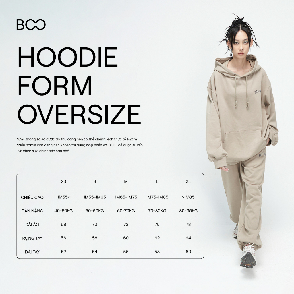 Áo Nỉ Mũ Unisex BOO Dáng Oversize In Pattern ZOOKIZ