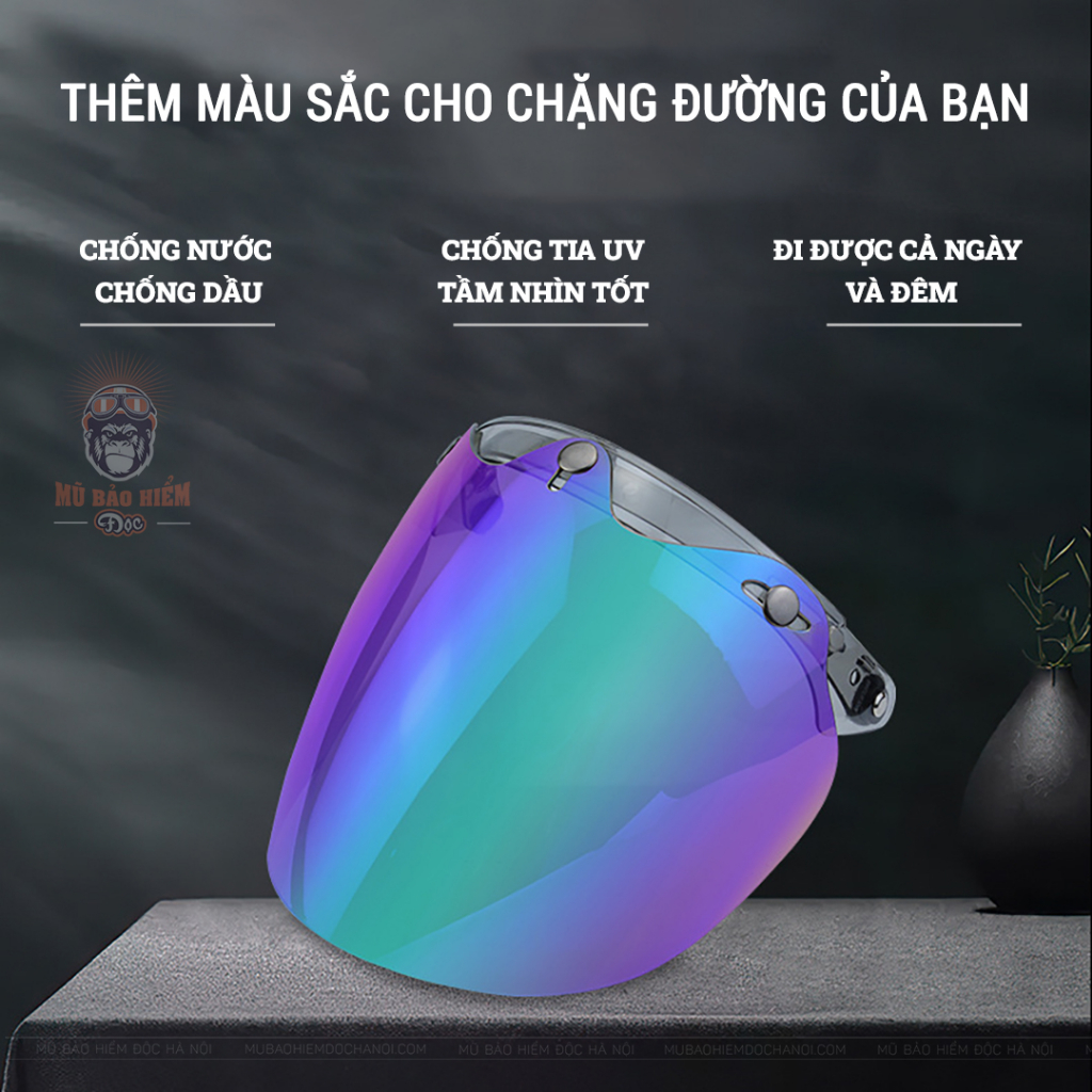 KÍNH CHẮN BỤI GẮN MŨ BẢO HIỂM 3/4 SUNDA EAGLE (NHIỀU MÀU)