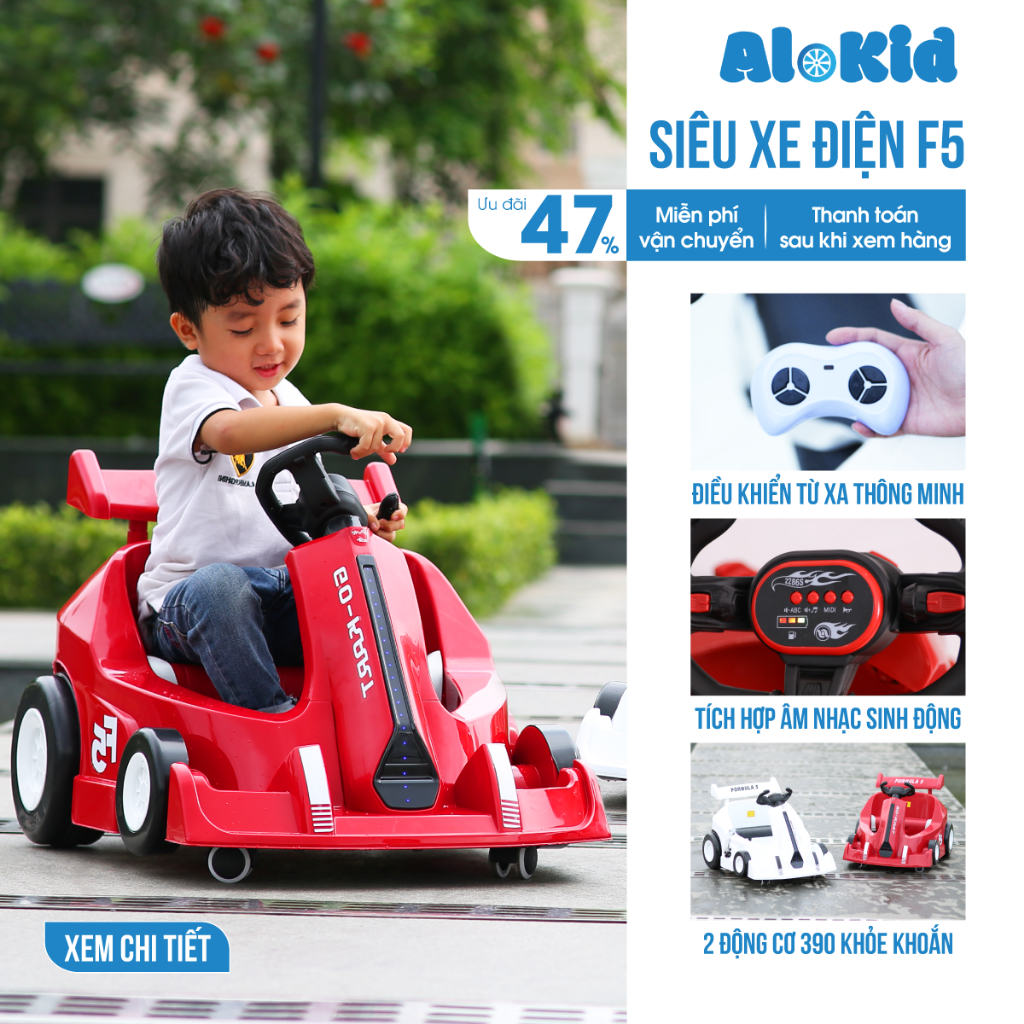 Xe ô tô Điện cho bé, xe đua F5 tazako của Eomart bánh xe đẳng cấp mạnh mẽ có điều khiển từ xa(hổ trợ miễn ship)