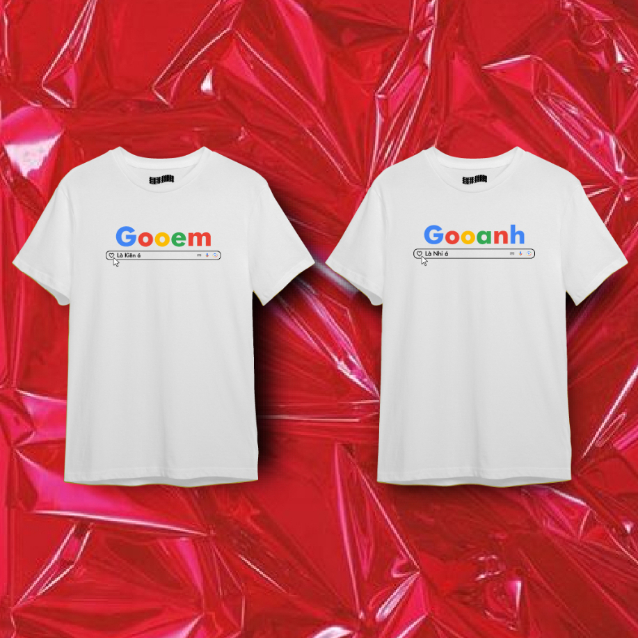 Áo Thun Cặp Đôi Couple Nam Nữ in hình Gu Anh Gu Em Oversize chất COTTON 100% 4 CHIỀU 240gsm