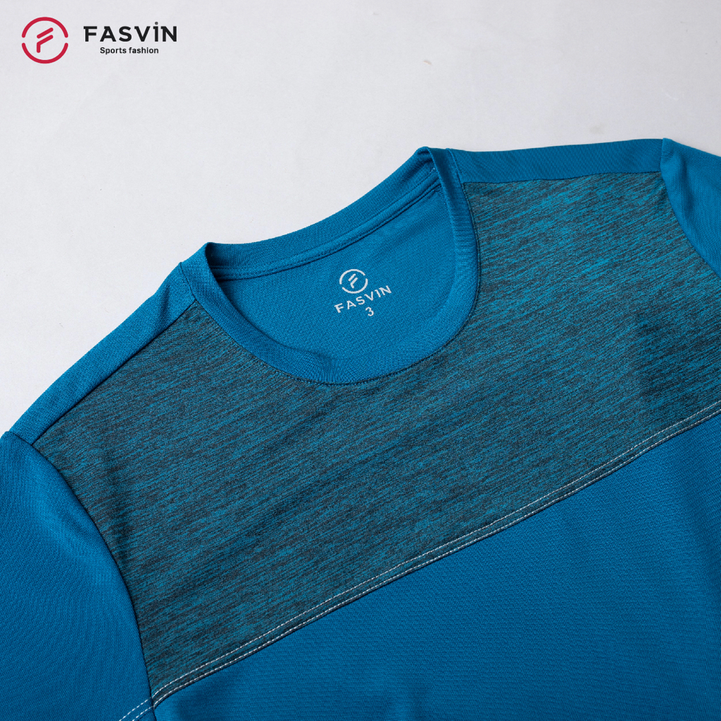 Bộ quần áo thể thao nam Fasvin AT23578.1SG cổ tròn mềm mại co giãn thoải mái hàng nhà máy