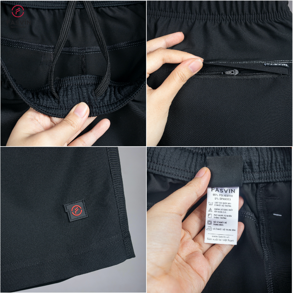 Bộ quần áo thể thao nam Fasvin AT23578.1SG cổ tròn mềm mại co giãn thoải mái hàng nhà máy