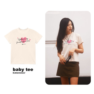  Áo thun Baby tee LIMERENCE trái tim hồng vải cotton cao cấp co giãn dày dặn Local Brand 
