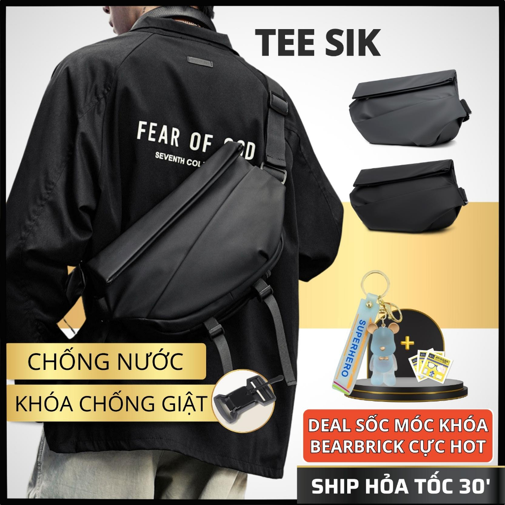 Túi chéo nam TEE SIK túi đeo chéo nam thể thao CHỐNG NƯỚC đựng ipad khóa từ CHỐNG GIẬT nhiều ngăn TS40