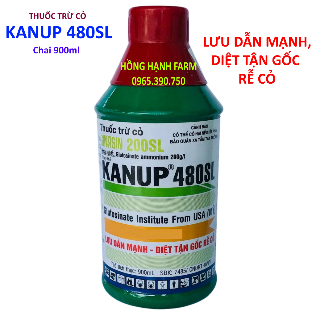 KANUP 480SL chai 900ml - Thuốc diệt trừ cỏ lưu dẫn mạnh, diệt tận gốc rễ cỏ