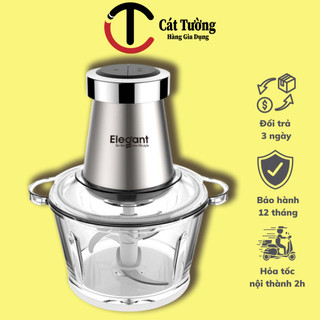 Máy xay thịt, bóc tỏi, đánh trứng đa năng Elegant 3in1 Hàng Chính Hãng