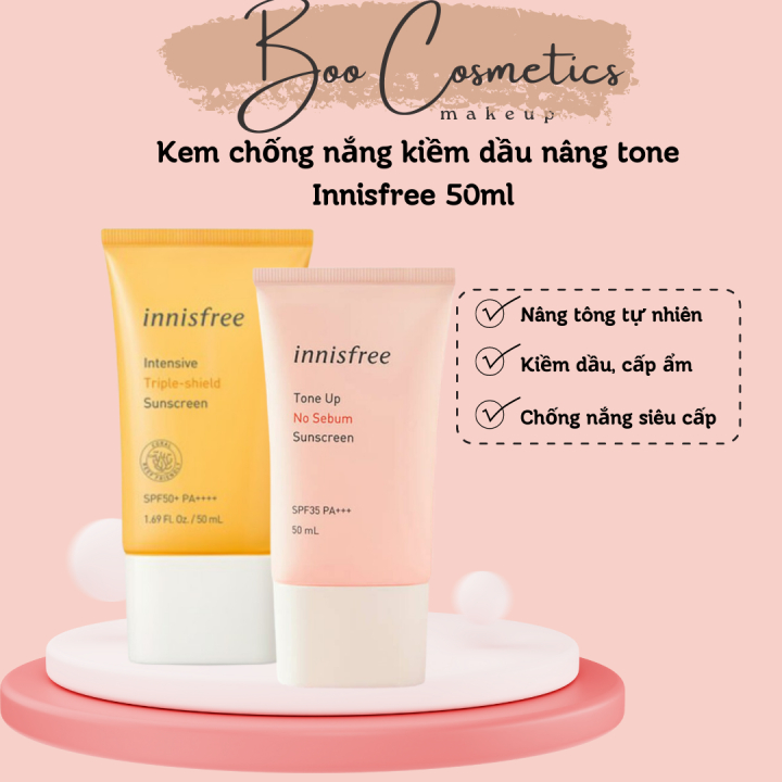 Kem chống nắng lâu trôi làm sáng da innisfree Intensive Triple Care Sunscreen SPF50+ mới (shopping)