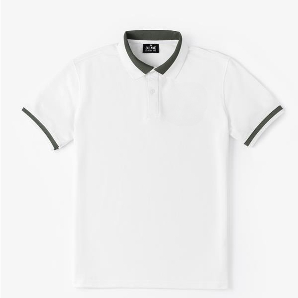 Áo Polo Nam Nữ Deme Màu Trắng