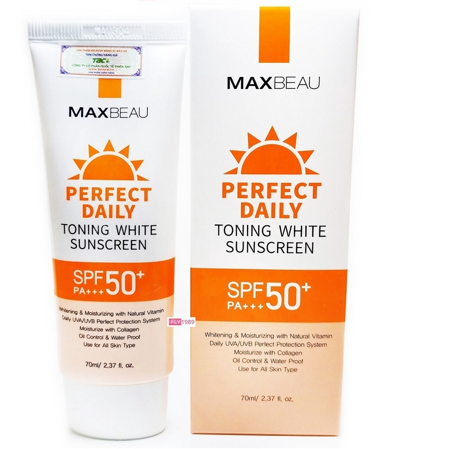 Kem Chống Nắng Kiềm Dầu Lên Tông Trang Điểm Da Benew MAXBEAU Spf 50 PA +++ Hàn quốc Chính hãng 70ml