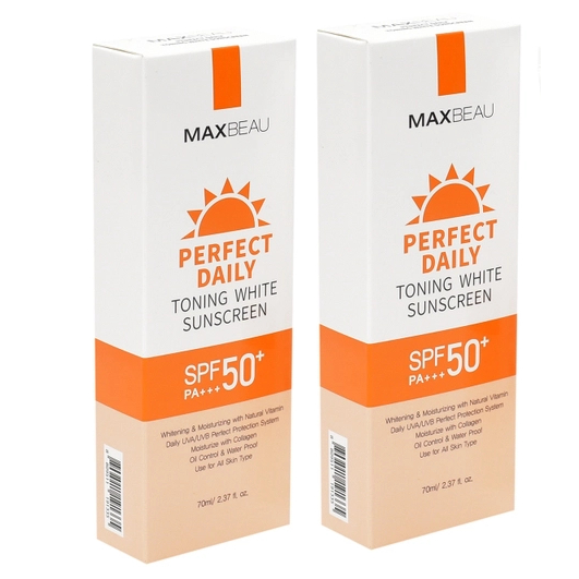 Combo 2 Hộp Kem Chống Nắng Trang Điểm Lên Tông Kiềm Dầu Benew MAXBEAU PERFECT DAILY Hàn quốc SPF 50 PA +++ 70ml