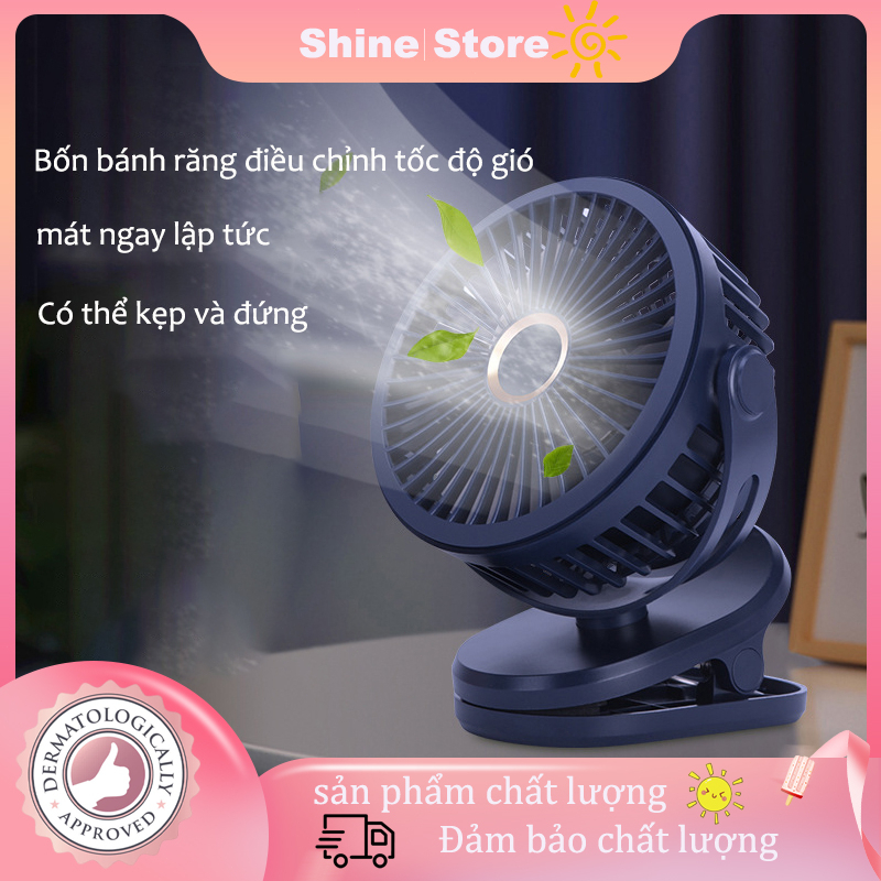 Quạt mini sạc điện 30000 MAH quạt kẹp,GF07 Quạt máy tính để bàn,Điều chỉnh tốc độ 4 tốc độ xoay 720°