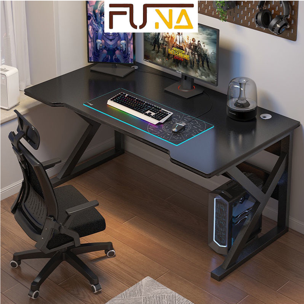 Bàn làm việc Gaming FUNA chân U,K,Z thiết kế hiện đại, chân to 40x40mm, co 2 thanh sắt đỡ bàn, mặt bàn bo góc.