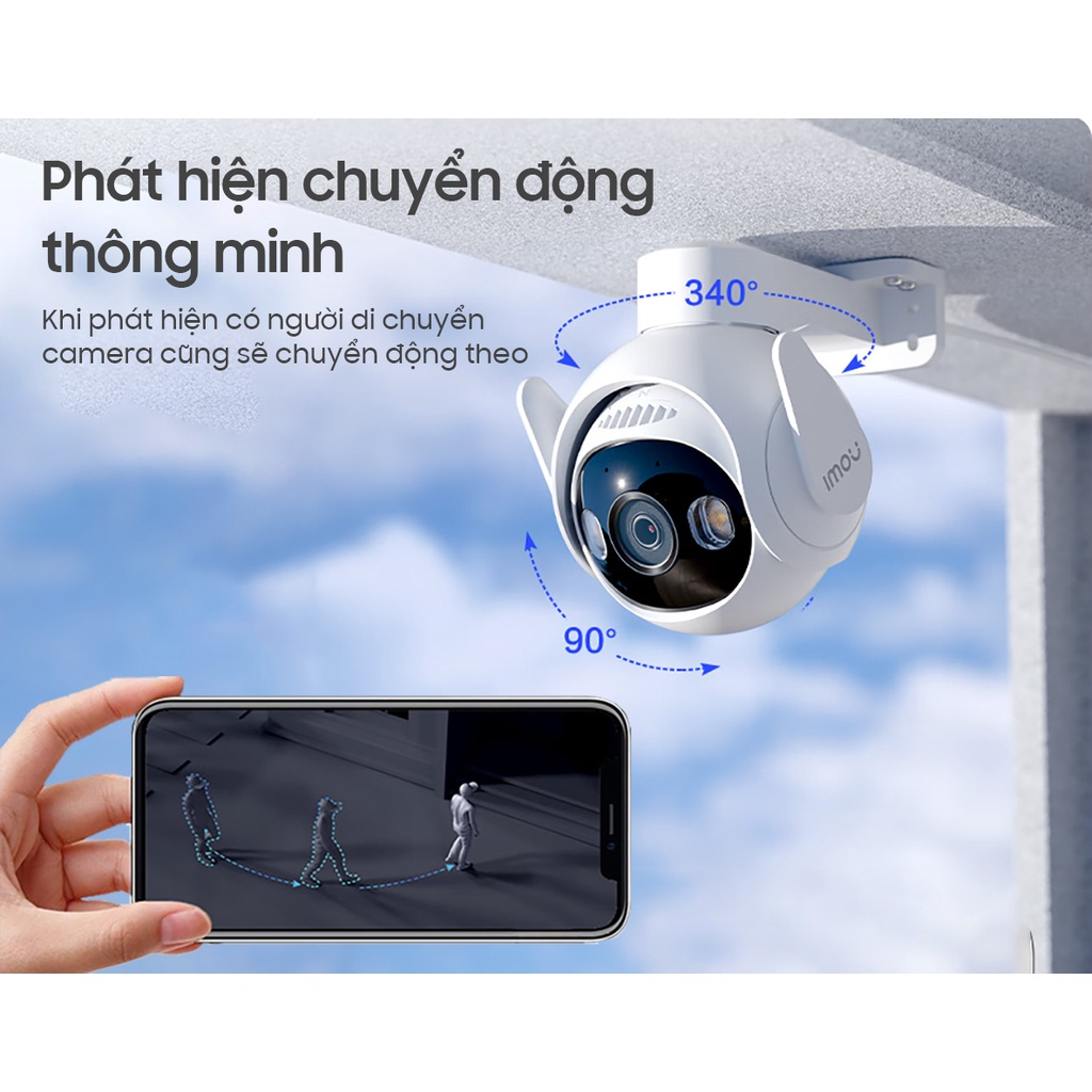 Camera WIFI IMOU Cruiser 2 GS7EP 3Mpx, Ngoài trời Xoay 360, Đàm thoại 2 chiều, Cảnh báo thông minh, Bảo hành 24 tháng