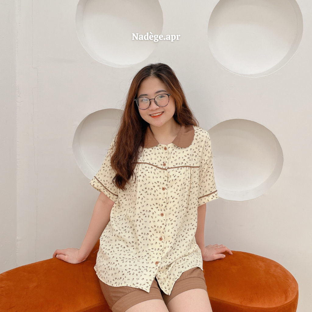 𝐂𝐢𝐧𝐧𝐚𝐦𝐨𝐧 𝐏𝐲𝐣𝐚𝐦𝐚𝐬 ☕ Bộ ngủ pyjamas chất đũi lạnh mát mẻ, thoáng mát họa tiết hoa nhí - Nadege.apr