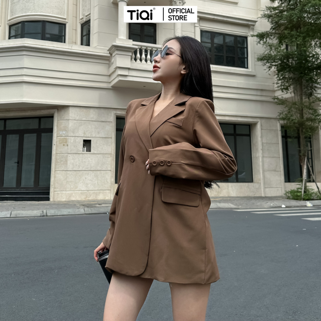 Áo khoác Blazer nữ form rộng dài tay TiQi Jeans A176