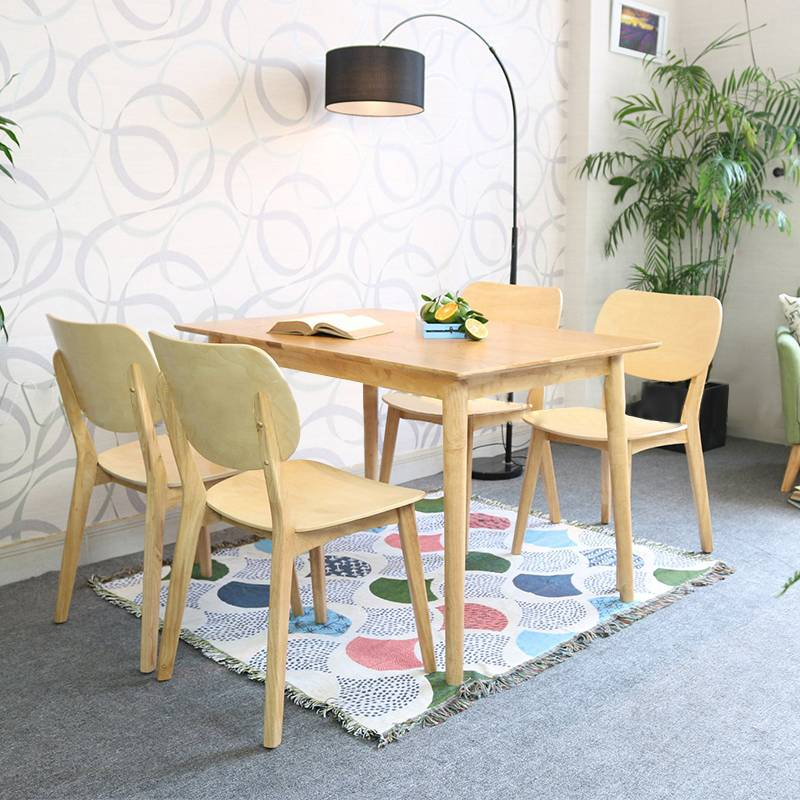 Bộ bàn ghế phòng ăn mặt gỗ 4 - 6 - 8 chỗ IBIE Venus gỗ cao su, tùy chọn kích thước, màu sắc, hàng xuất khẩu loại 1