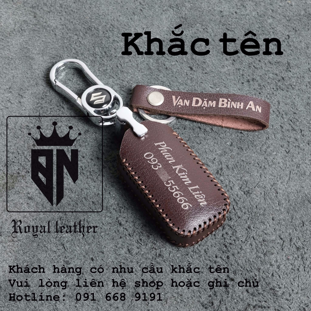 Bao da bọc ốp chìa khoá xe ô tô Suzuki XL7, Ertiga da thật