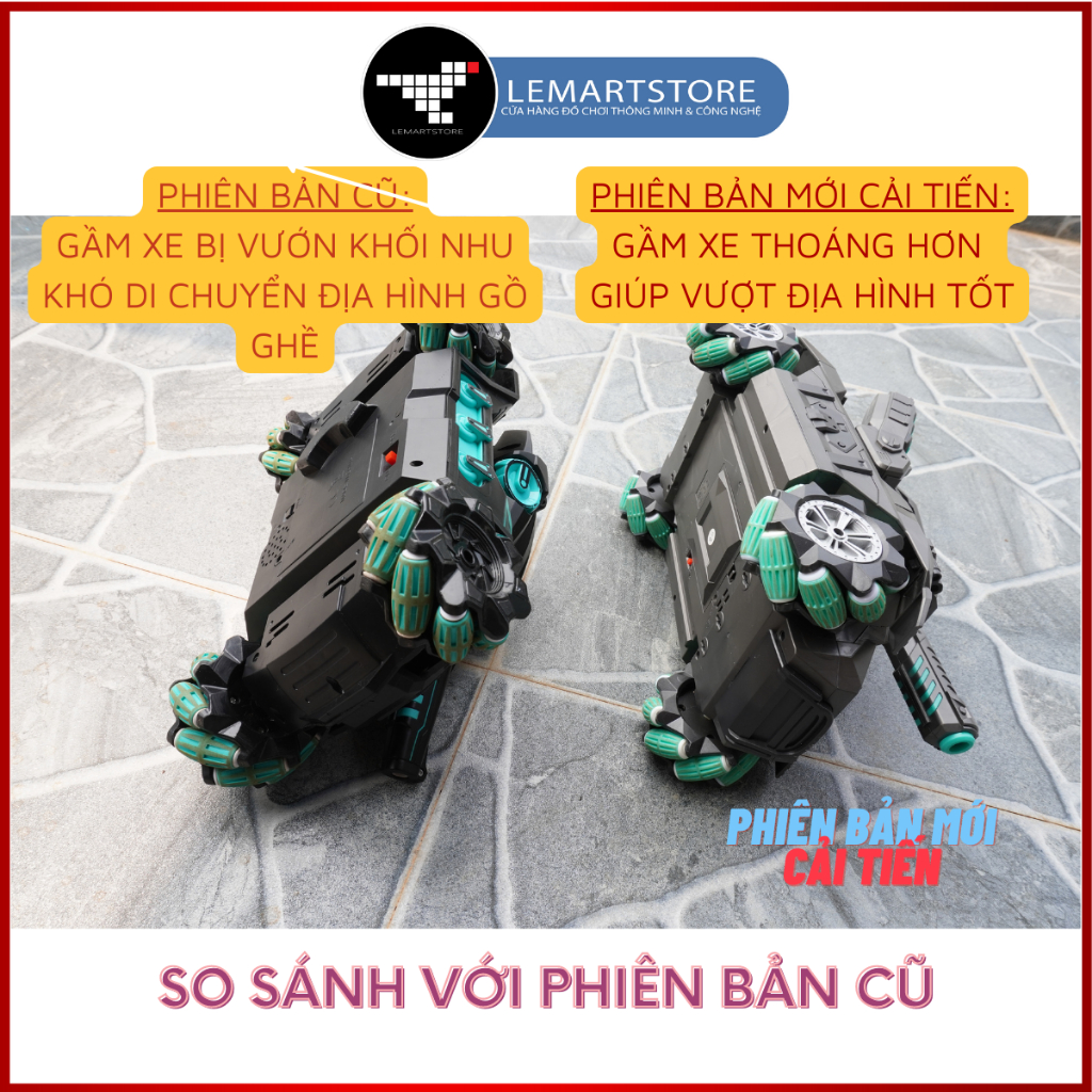 Đồ chơi Xe tăng điều khiển phóng được hạt nước nở phiên bản mới cải tiến, tích hợp cả điều khiển cảm biến và điều khiển