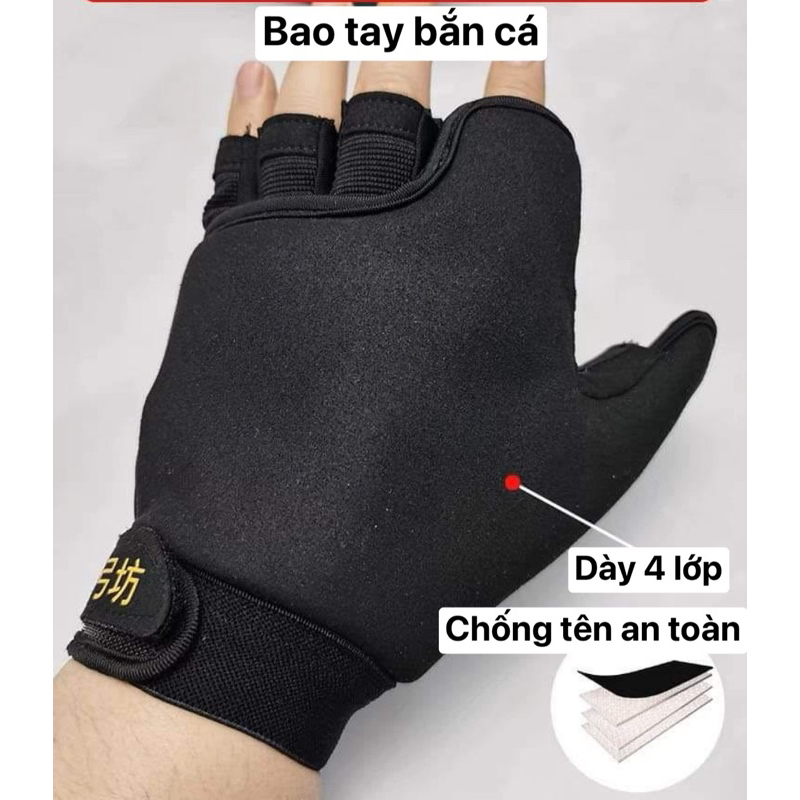 Bao tay bắn cá 4 lớp, bao tay bảo vệ