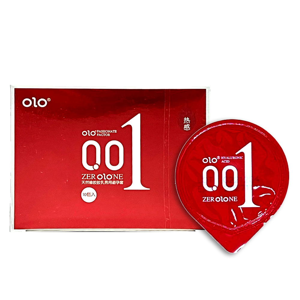 Bao cao su siêu mỏng Olo 0.01 Đỏ hộp 10 chiếc tinh chất nóng ấm nội địa Trung giá rẻ tiết kiệm