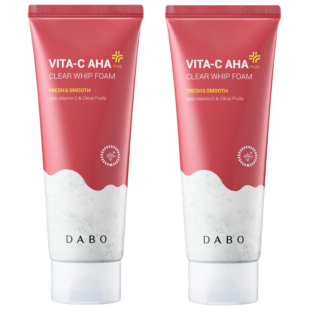 Combo 2 Hộp Sữa Rửa Mặt Xóa Mụn, Trắng Da, Kiềm Dầu Vitamin C - AHA Clear Whip Foam Dabo Hàn quốc 150ml/Hộp