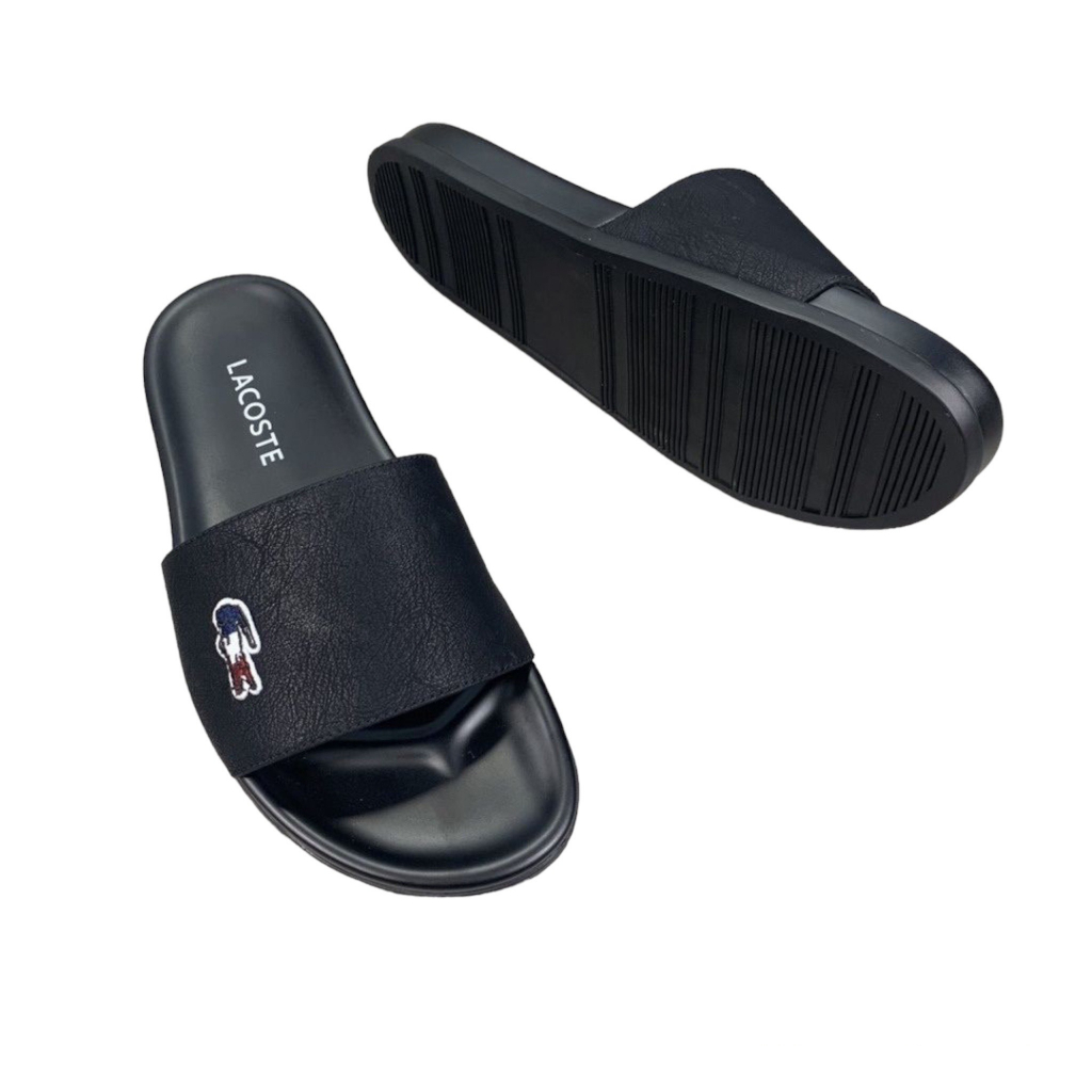 Dép Nam Quai Ngang Lacote Cá Sấu Thêu Thời Trang Bản Đế Su Đúc Đi Êm, Độ Bền Cao, Mặt Sau Chống Trơn Trượt