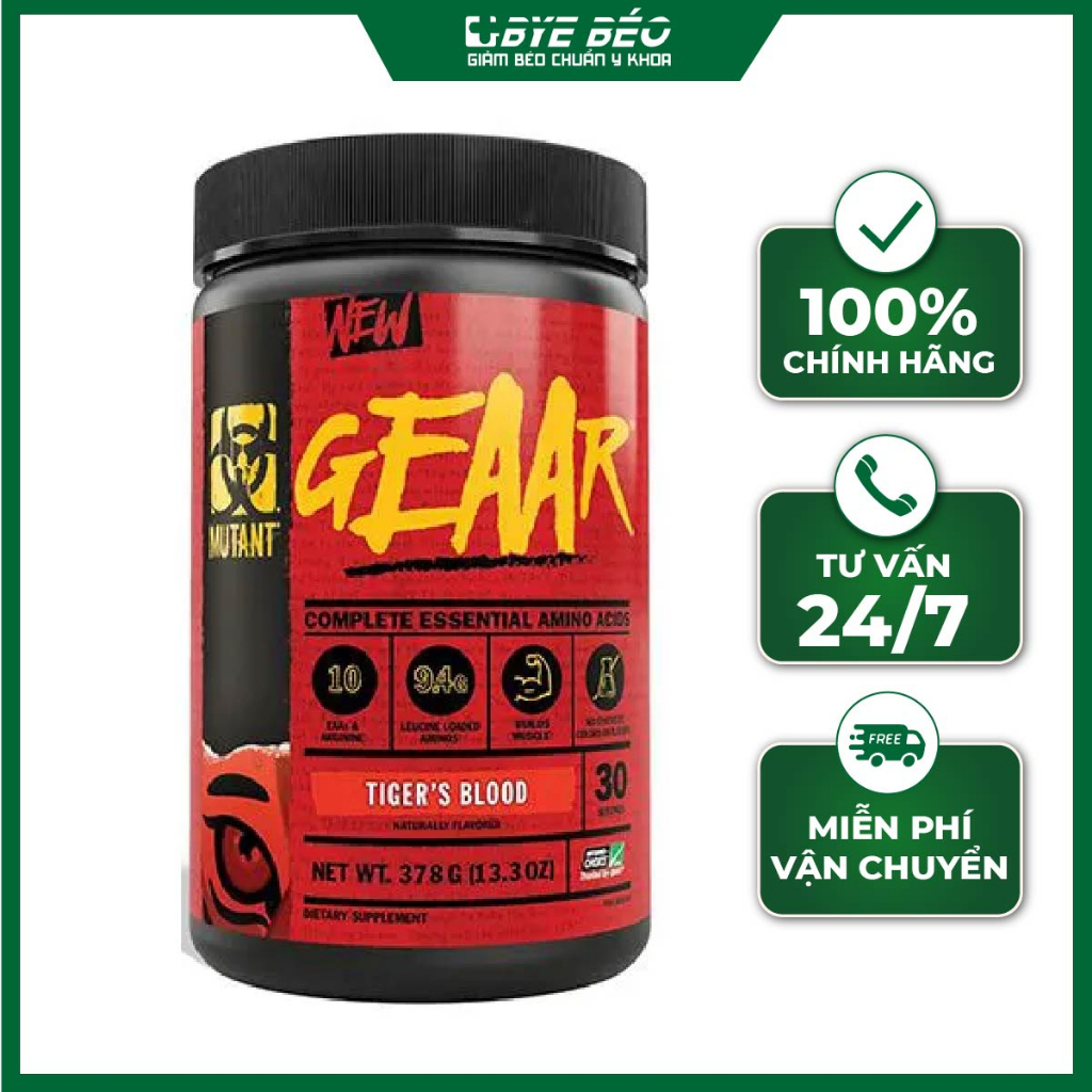 Tăng Cơ – Phục Hồi EAA Mutant GEAAR Hộp 378g - Phan Bảo Long Giảm Béo Chuẩn Y Khoa