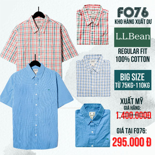 Áo sơ mi nam ngắn tay và dài tay caro 100% cotton xuất Mỹ L.L.Bean - FO76 SHOP