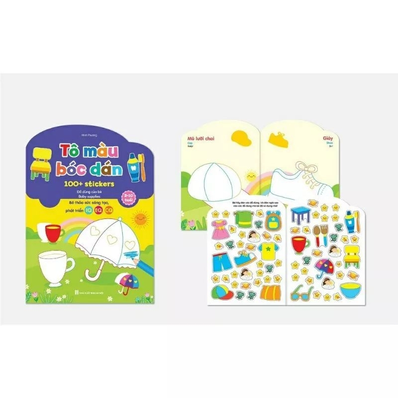 Sách - Bộ Tô Màu Bóc Dán 100+ Stickers