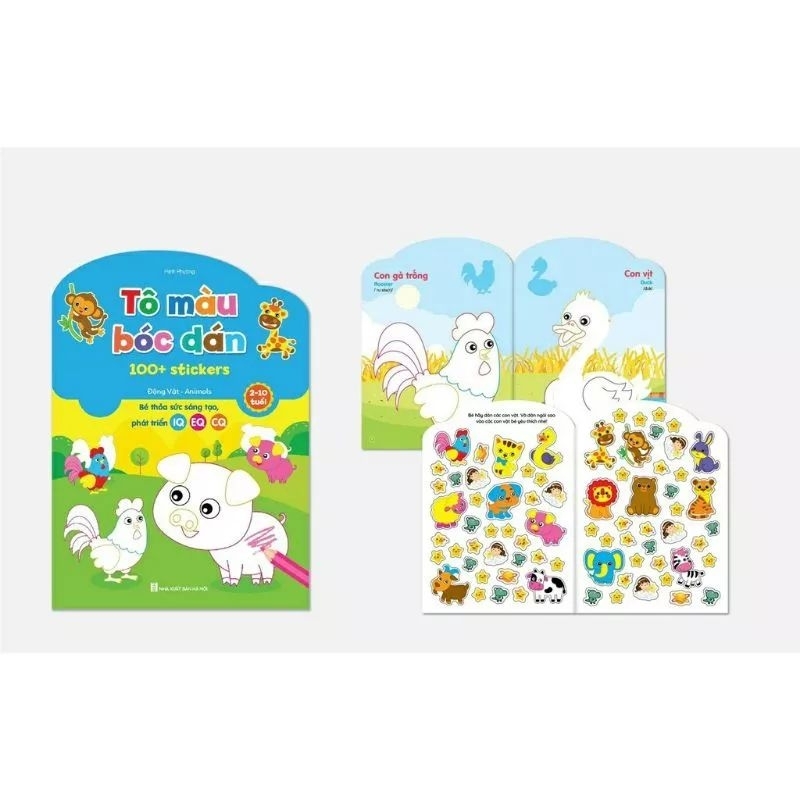 Sách - Bộ Tô Màu Bóc Dán 100+ Stickers