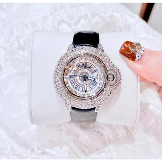 Đồng hồ nữ Melissa F1819, Dây da đen, Authentic, fullbox, Luxury diamond watch