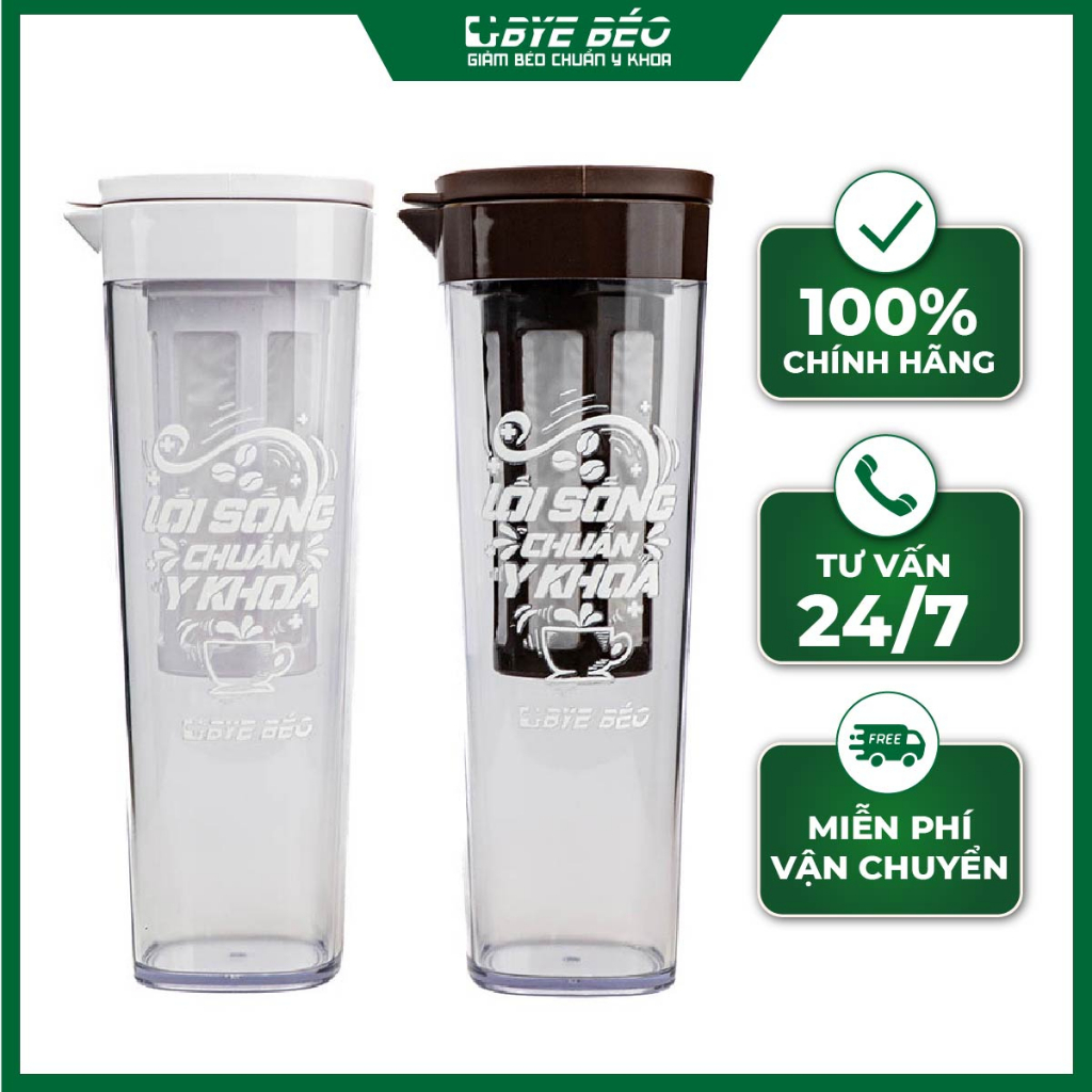 Bình pha cafe BYE BÉO COLD BREW(cà phê ủ lạnh) nhựa nguyên sinh ABS 1.1L
