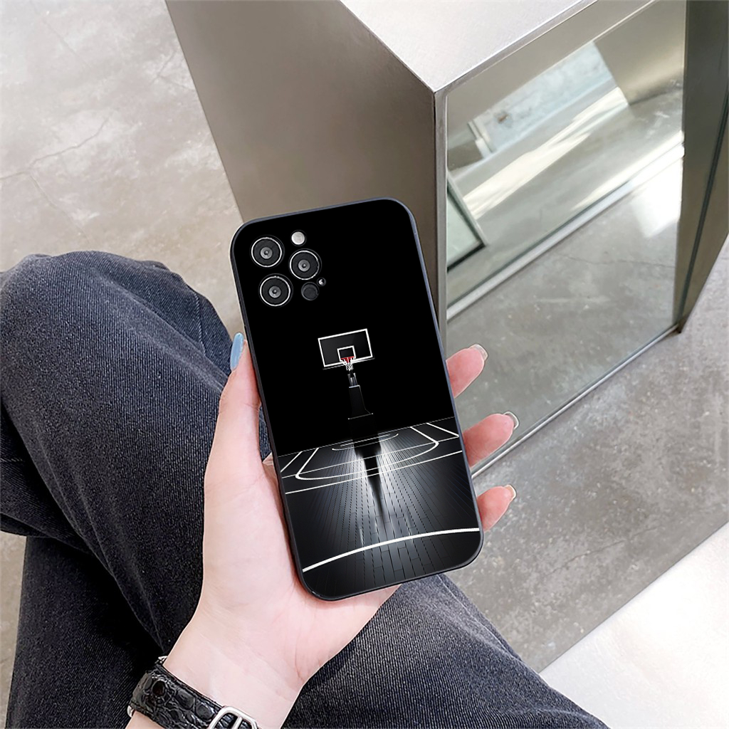 Ốp lưng iphone chống bẩn hình sân bóng rổ đen đẹp 7p 8p x xsmax 11 12 13 14 pro max plus q1290
