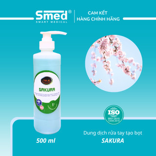 Xà phòng rửa tay tạo bọt SAKURA tiêu chuẩn Nhật Bản, dưỡng ẩm da chai 500ml