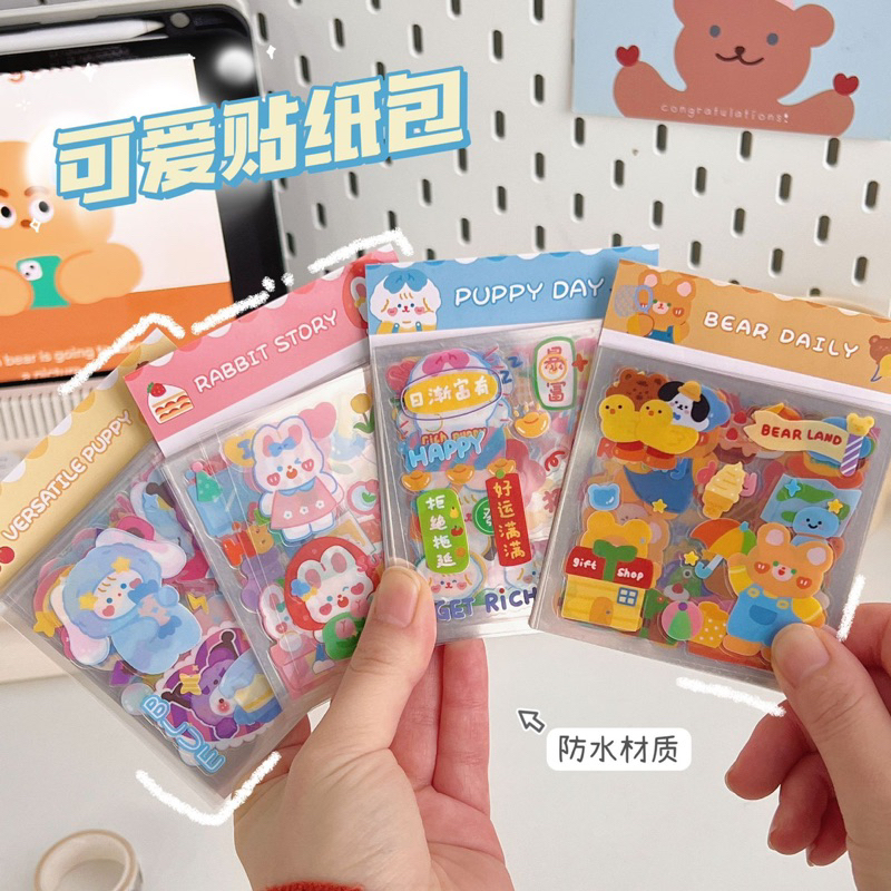 Set 25 tấm sticker theo chủ đề dễ thương