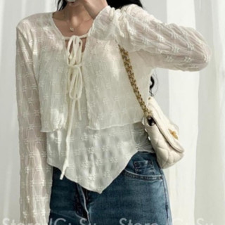 Set áo vạt chéo kèm áo cardigan myra - ma017