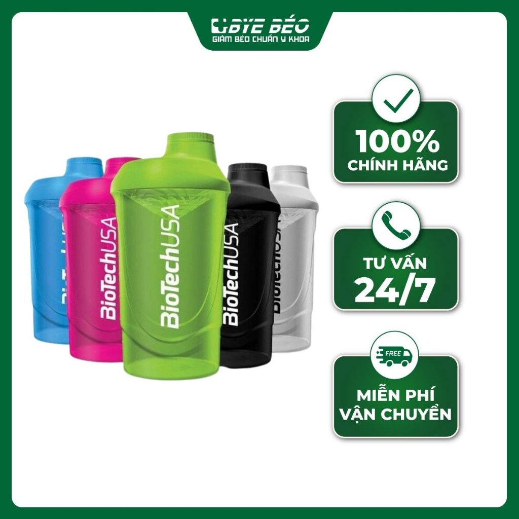 Bình Nước Tập Gym Wave Shaker BiotechUSA 600ml – Chính Hãng