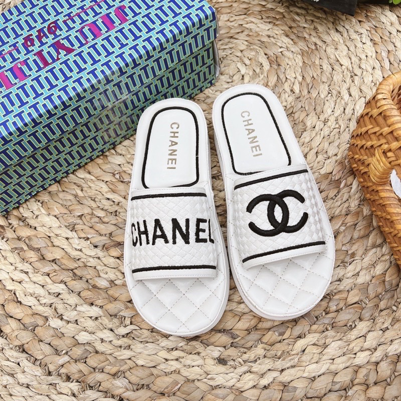 Dép lê nữ chan.el X đế 2-3p- hàng QC cao cấp fullbox