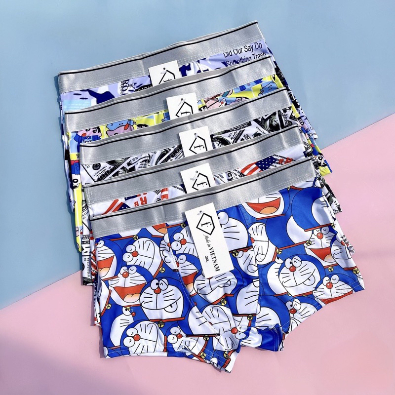 Quần sịp đùi nam dệt may 100%cotton in hoạt hình PT55