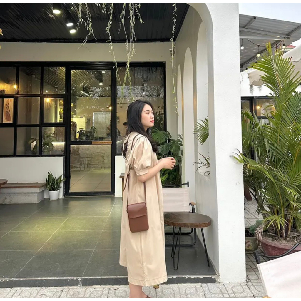 Váy xuông tay bồng chất liệu siêu nhẹ siêu mát - GV61 - Janna house