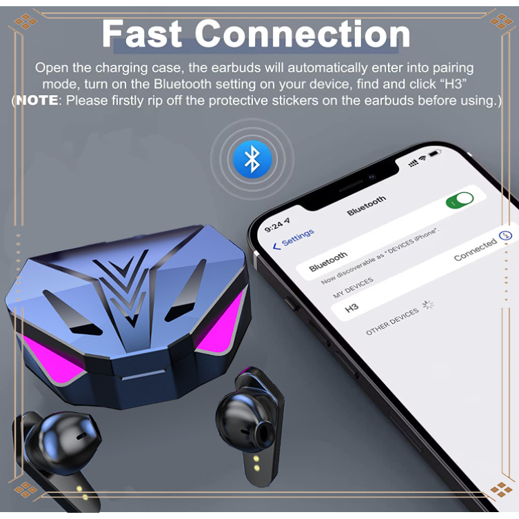 Tai nghe Blue tooth X15 touch màn hình kỹ thuật số trò chơi tai nghe giảm tiếng ồn thông minh mới và không.